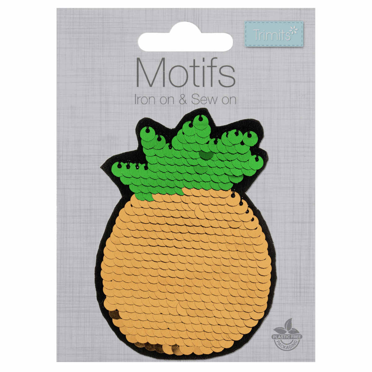 Iron-On/Sew On Motif Patch - Flip Sequin Pineapple