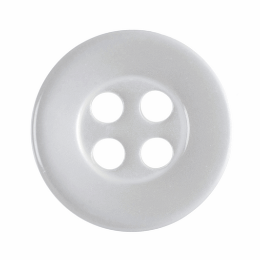 Hemline 4-Hole White Button - 11.25mm (Pack of 13)