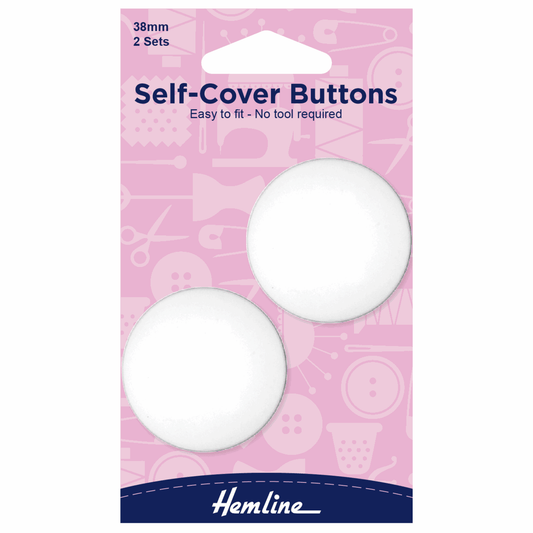 Self-Cover Nylon Buttons - 38mm (Pack of 2 Sets)